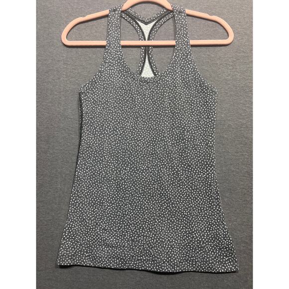 Lululemon Cool Racerback II Tank Top Frozen Fizz White Black Size 6 - Picture 6 of 10